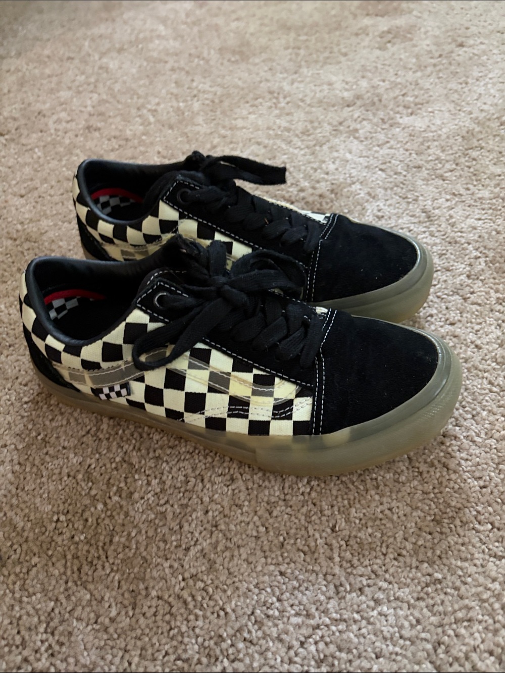 Vans Kids Checkerboard Low-Top Sneakers in Black and Cream